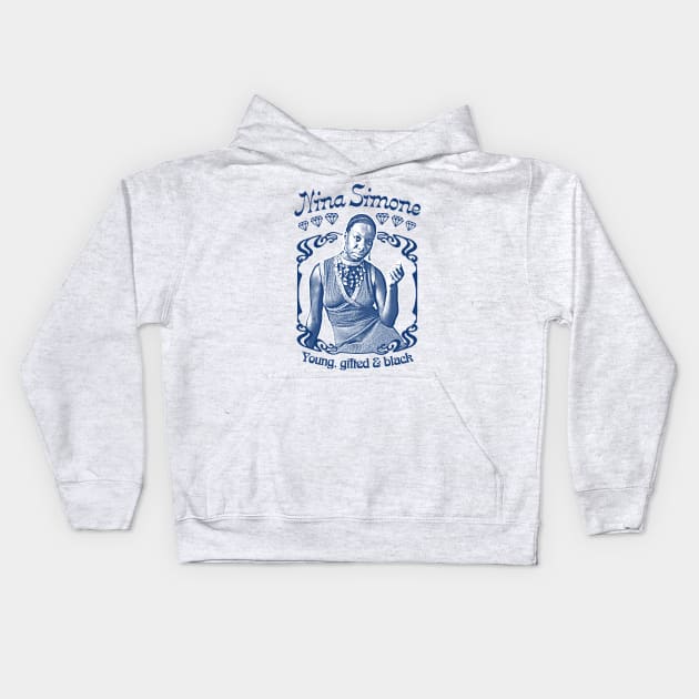 Nina Simone // Young, Gifted & Black Kids Hoodie by DankFutura